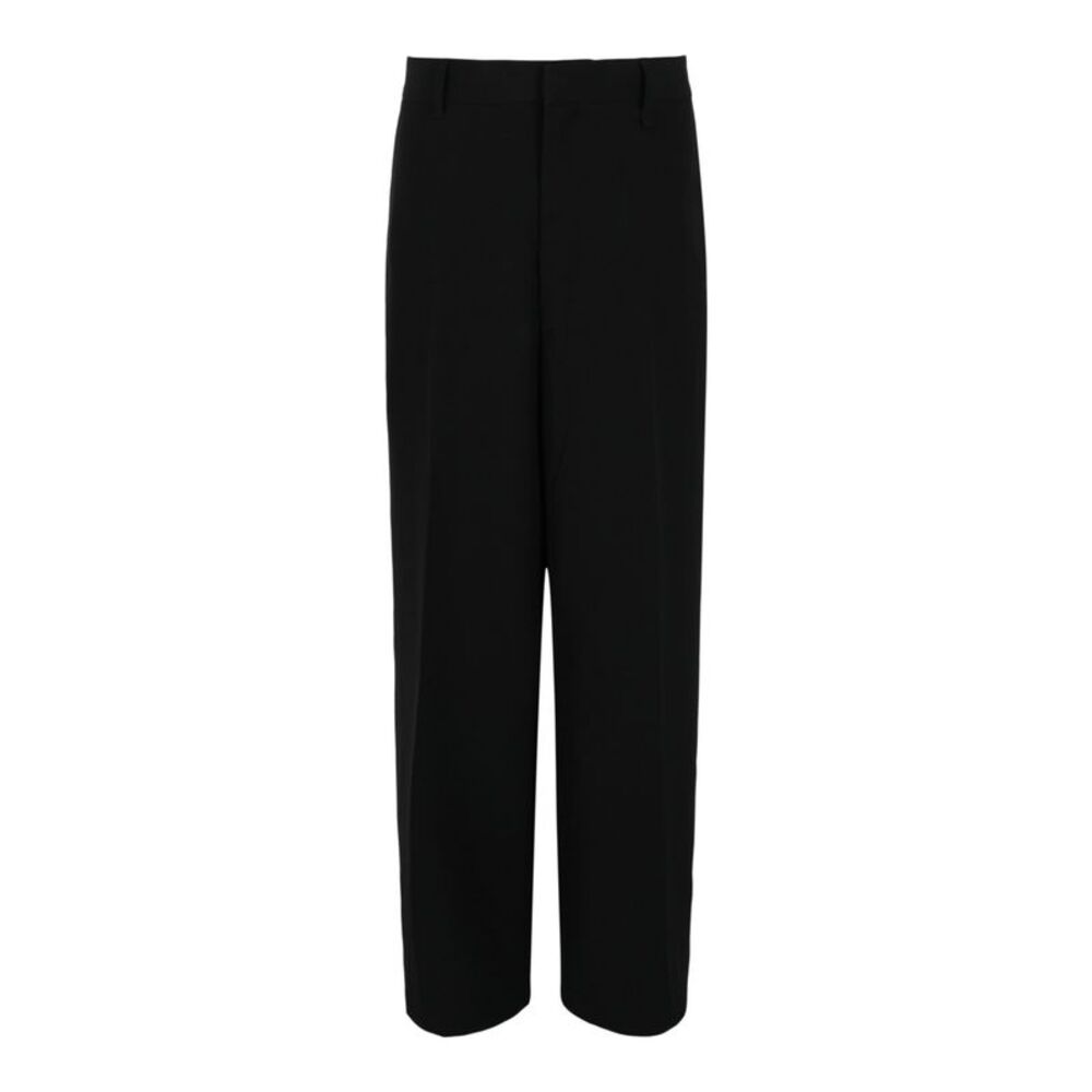 Givenchy Extra Wide-Leg Wool Trousers Black Mens